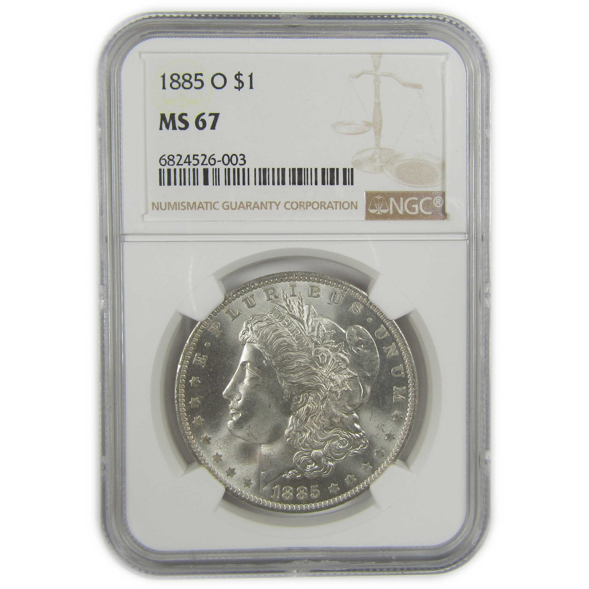 1885 O Morgan Dollar MS 67 NGC Silver Uncirculated $1 Coin SKU